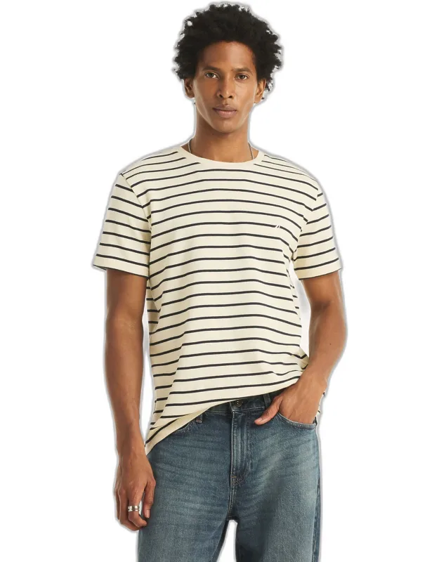 Navigator Waffle Knit Striped Crewneck T-shirt