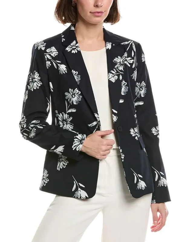 Blazer With Notch Lapel And One-button Closure