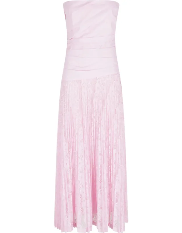 Annalise Cotton Lace Pleated Midi Dress