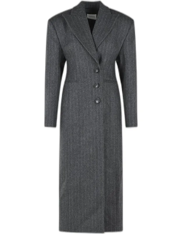 Ottavia Melange Grey Wool Blend Coat