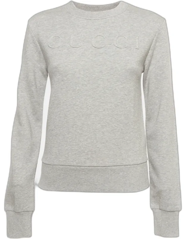 Embossed Logo Jersey Crewneck Sweatshirt