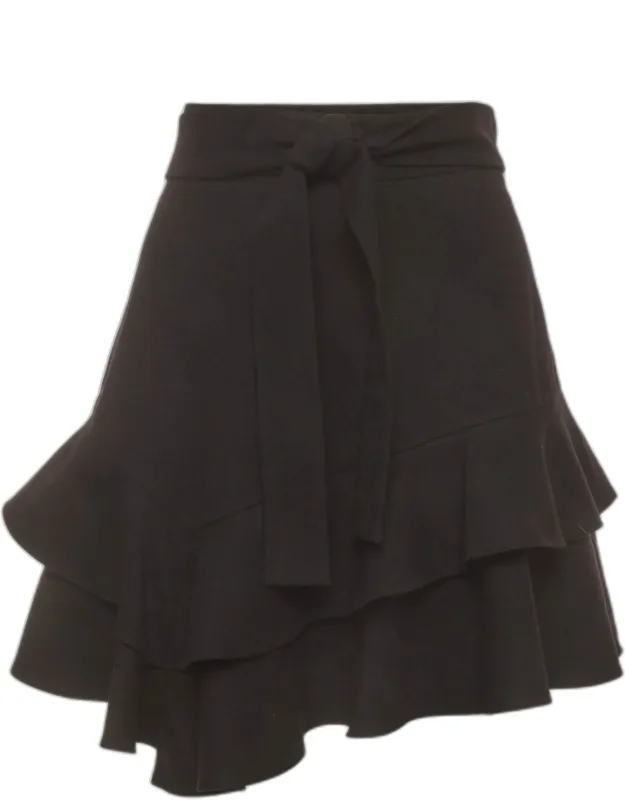 Asymmetric Ruffled Mini Skirt