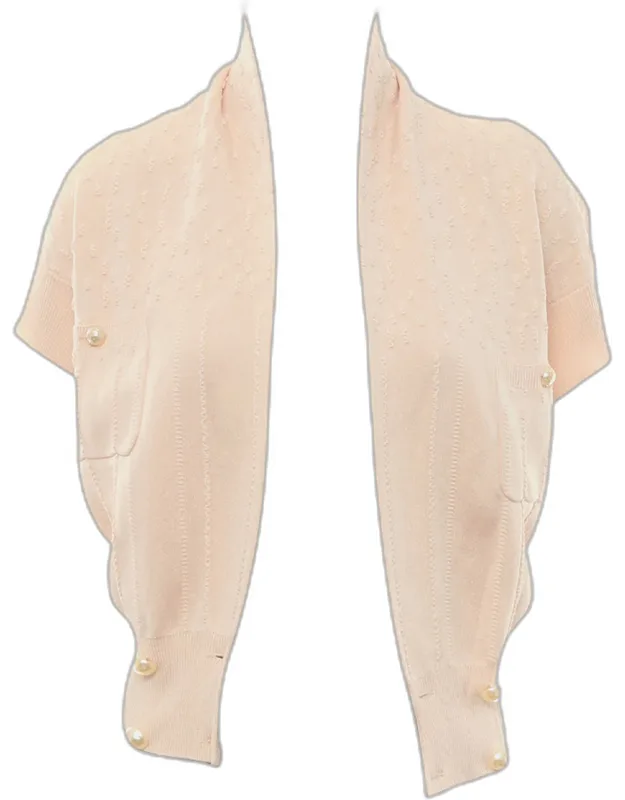 Viscose Textured Knit Short Sleeve Cardigan