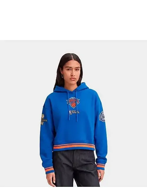 New York Knicks Nba Classic Fleece Cropped Pullover Hoodie