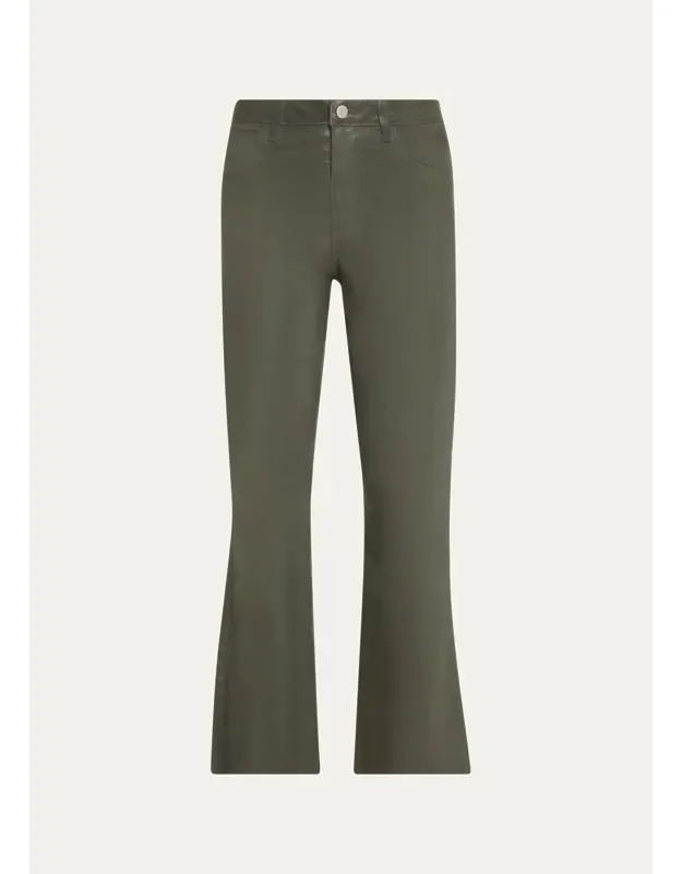 High-rise Coated Crop Flare Jeans