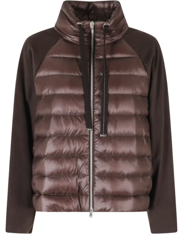 High Neck Drawstring Double-slider Zip Down Jacket