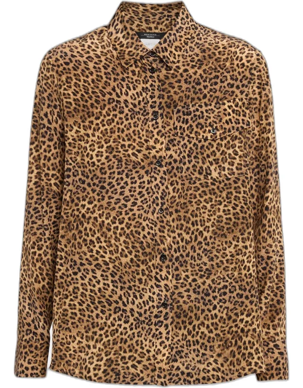 Leopard-print Silk Shirt