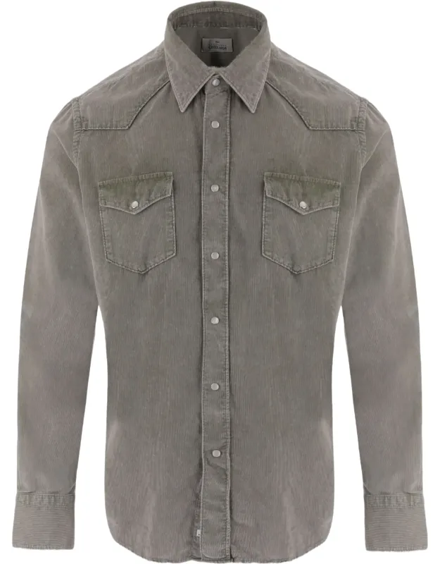 Flap-pocket Ribbed Cotton Shirt