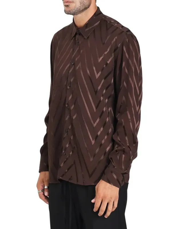 Chevron Pattern Viscose Shirt