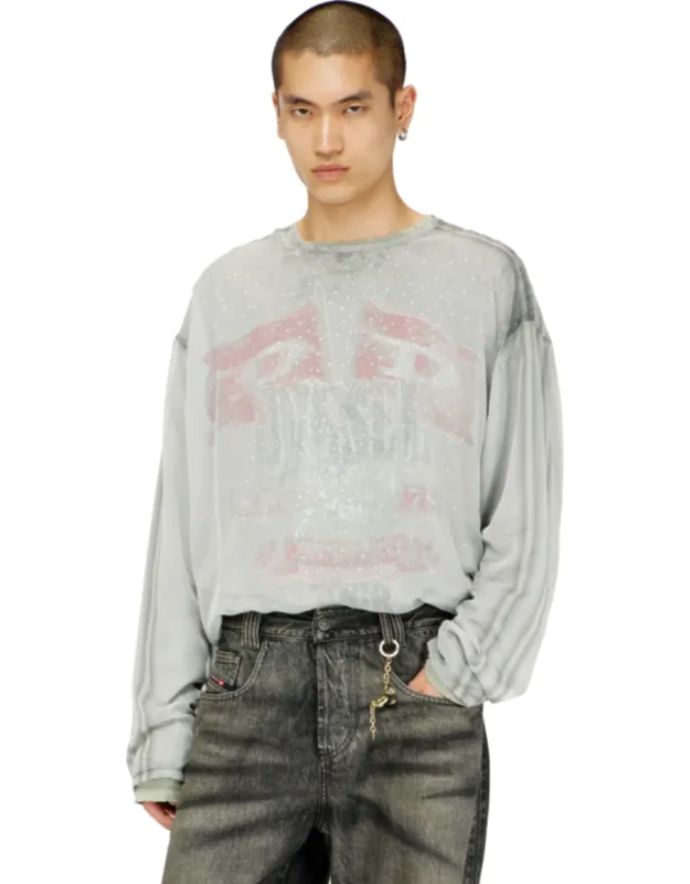 Sheer Chiffon Top With Concert Graphics