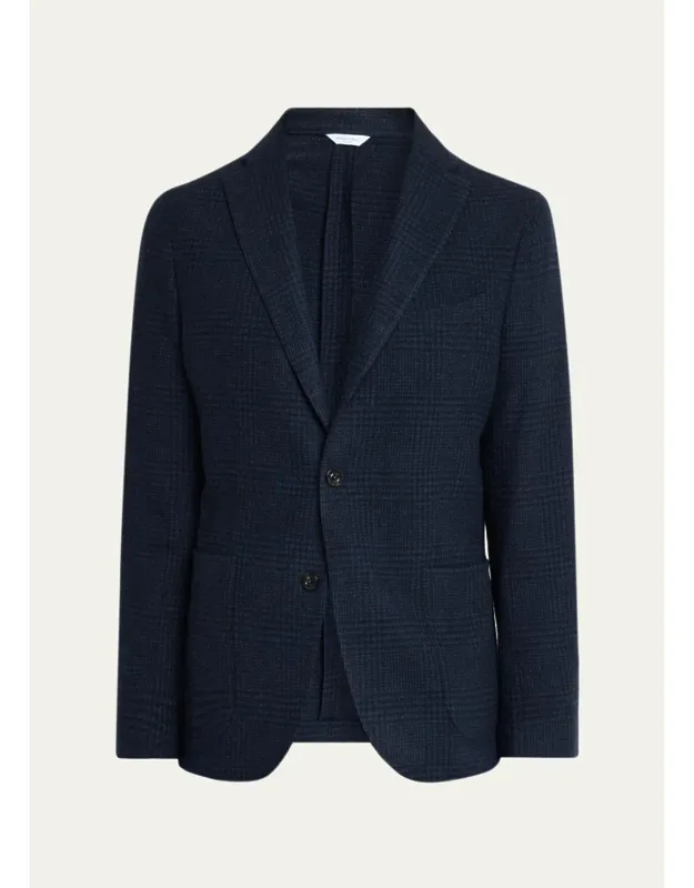Wool And Cashmere Plaid Sport Coat