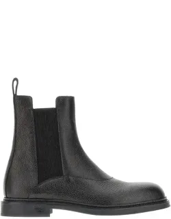 Grained Leather Chelsea Boots