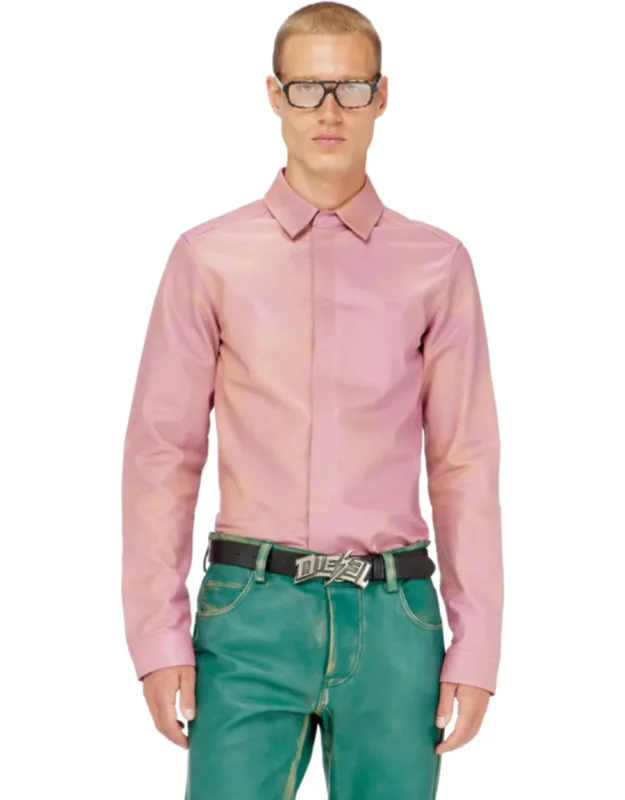 Shirt In Treated Leather