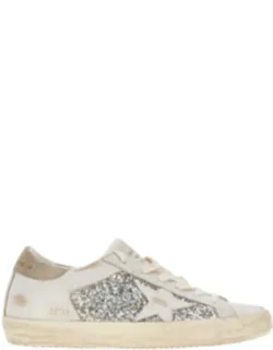 Leather And Glitter Super-star Sneakers