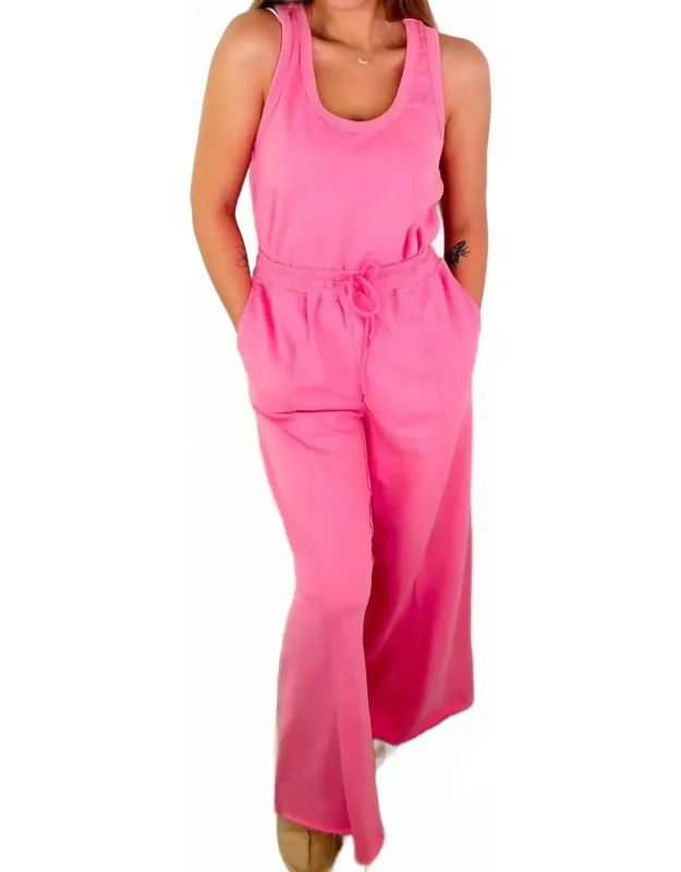 Where It Begins Cotton Blend Wide Leg Jumpsuit
