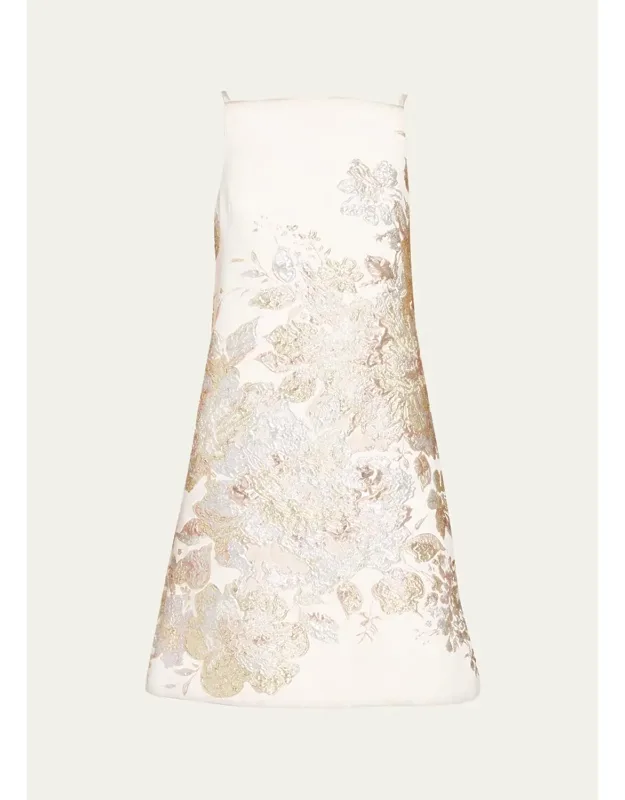 Floral Jacquard Mini Shift Dress