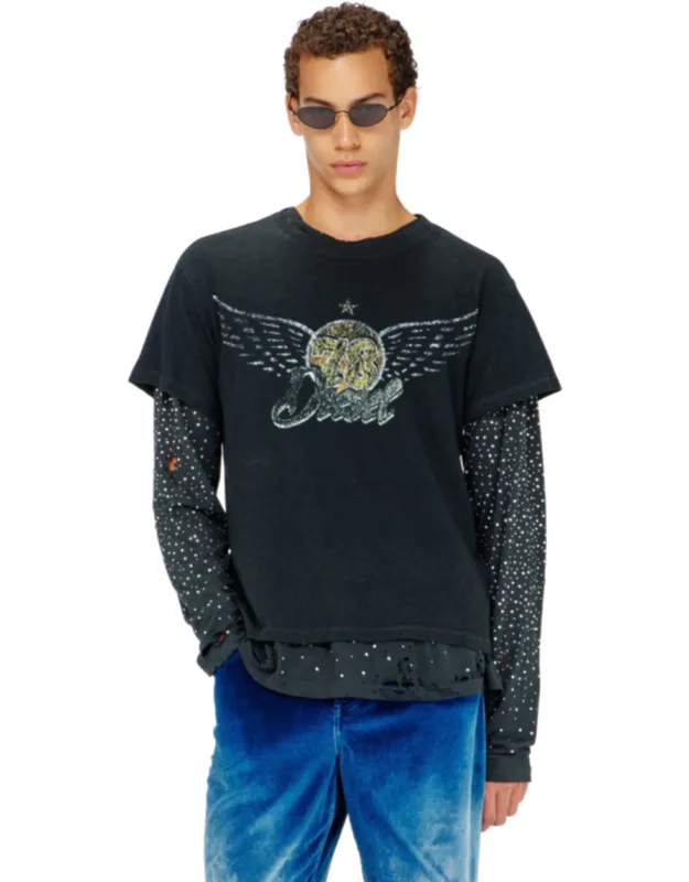 Cotton-hemp T-shirt With Concert Graphics