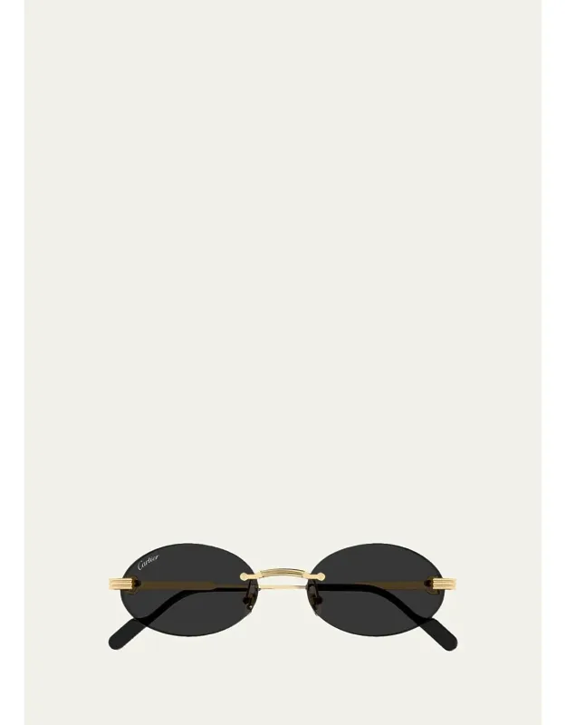 Premiere Rimless Oval Metal Sunglasses