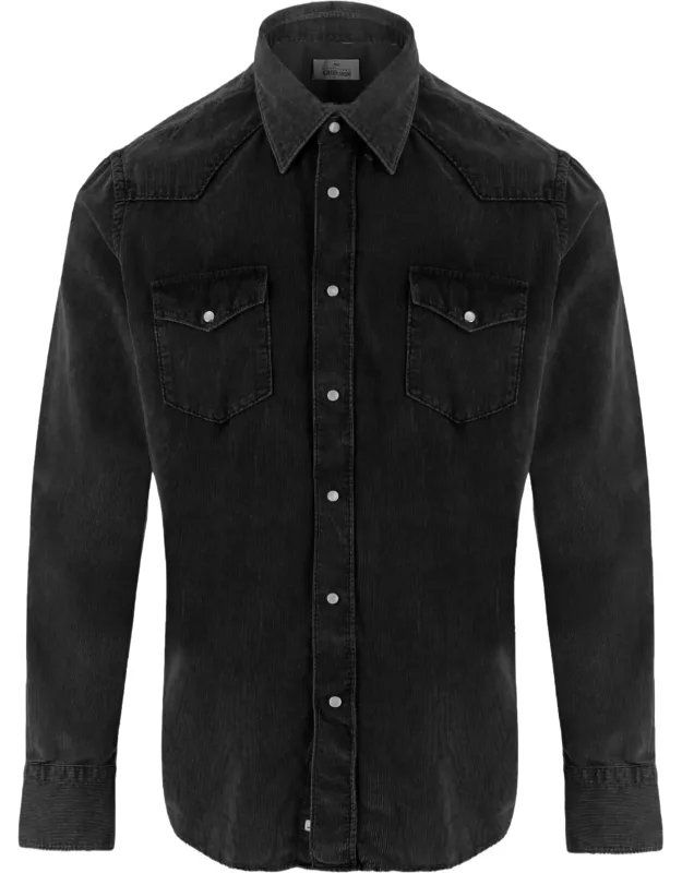 Flap-pocket Ribbed Cotton Shirt