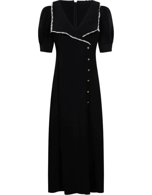 Cady Lace-trim Collar Midi Dress