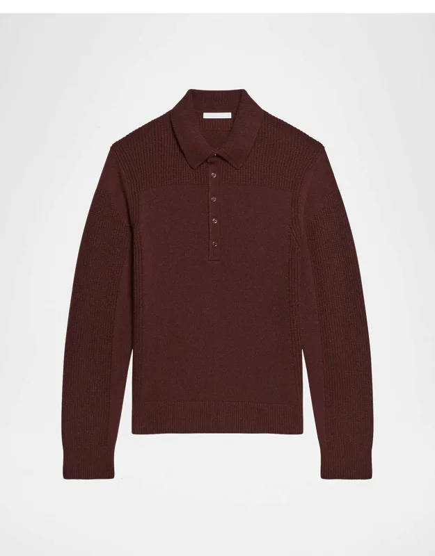 Wool Knit Polo Sweater