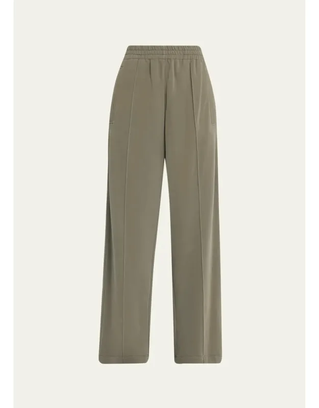 Cotton Pintuck Straight-leg Travel Pants