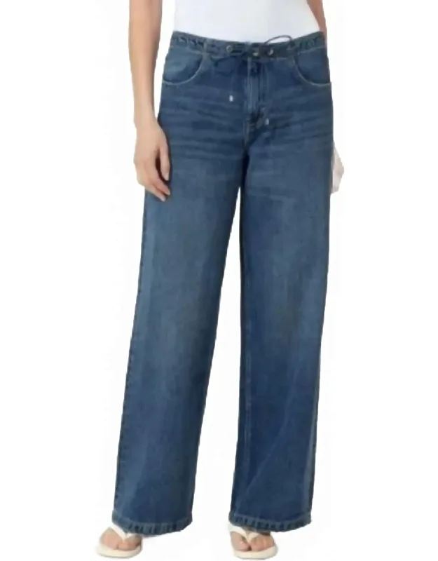 Lia Drawstring Wide Leg Jeans
