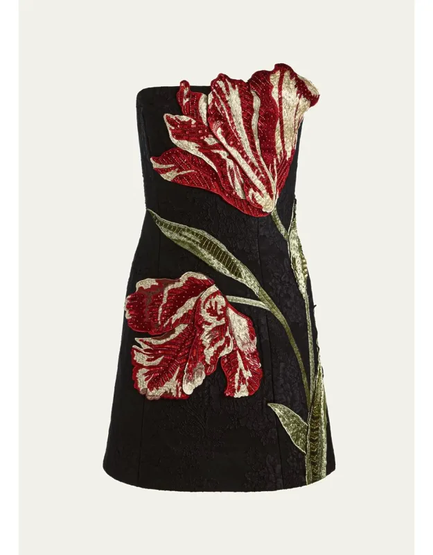 Embellished Strapless Mini Dress