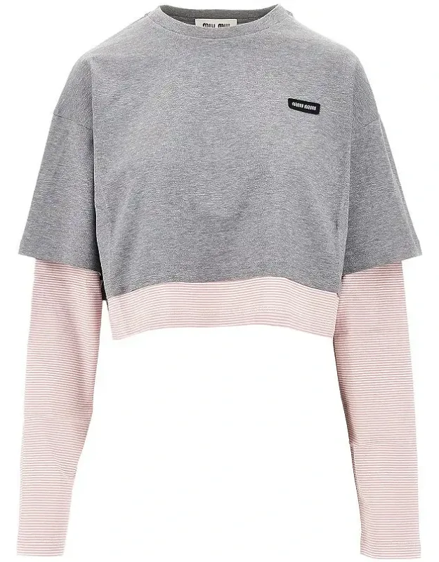 Layering Effect Cropped T-shirt