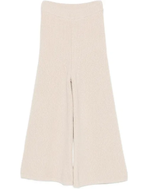 Ribbed-knit Cropped Trousers