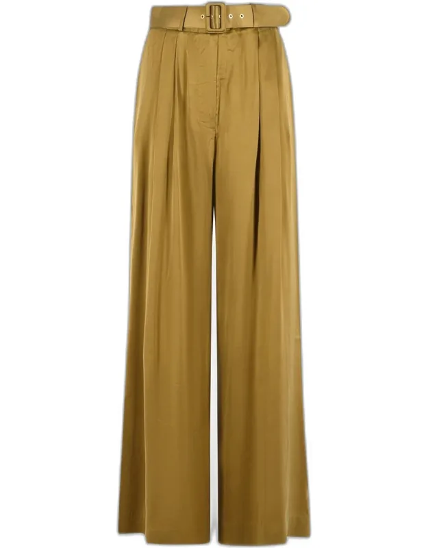 Tuck Silk Pants