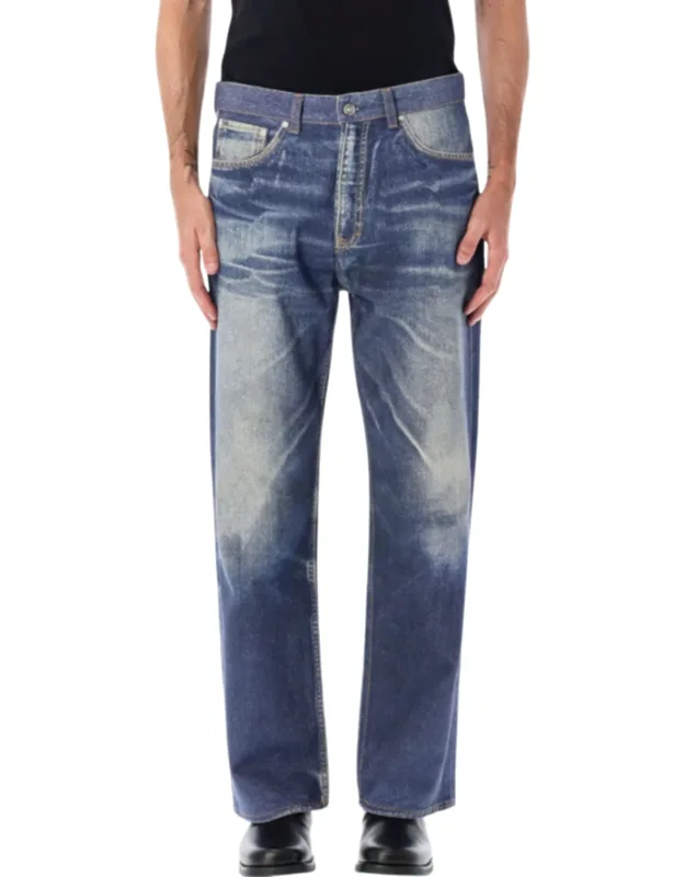 Third Cut Azur Print Straight-leg Jeans