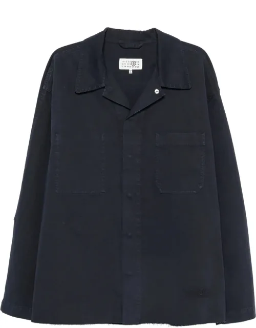 Concealed-fastening Patch-pocket Shirt Jacket
