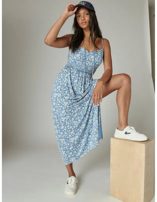 Printed Smocked Dress
