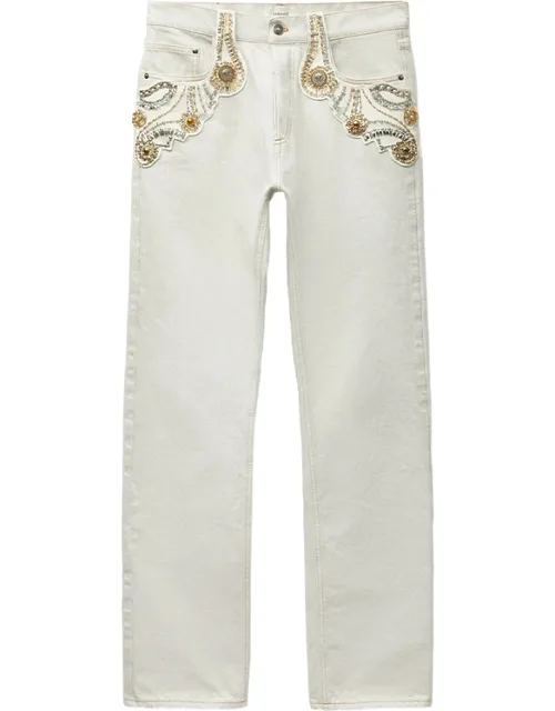 Embellished Straight-leg Jeans