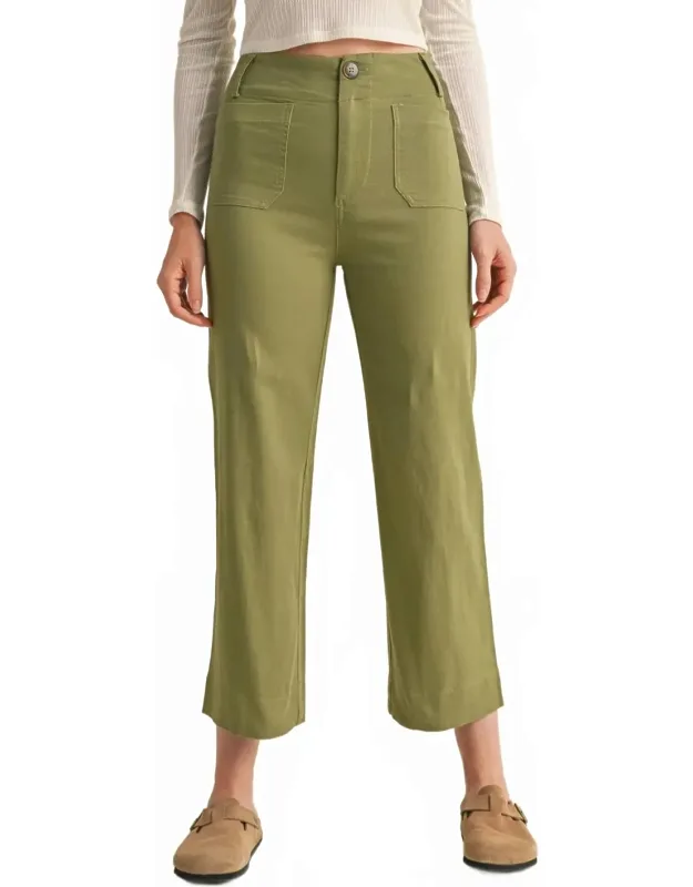 High Waist Cropped Wide Leg Pants