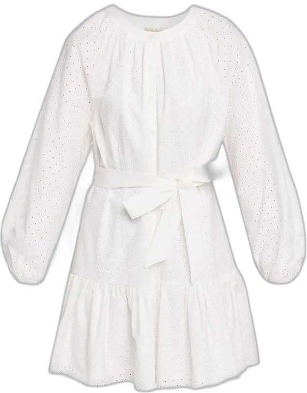 Flounce Eyelet Mini Dress