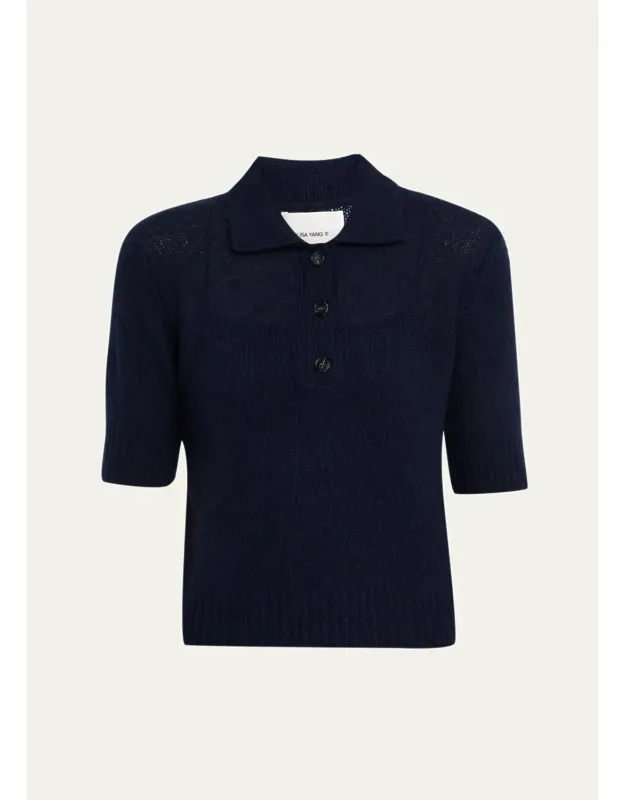 Cashmere Silk Polo Sweater