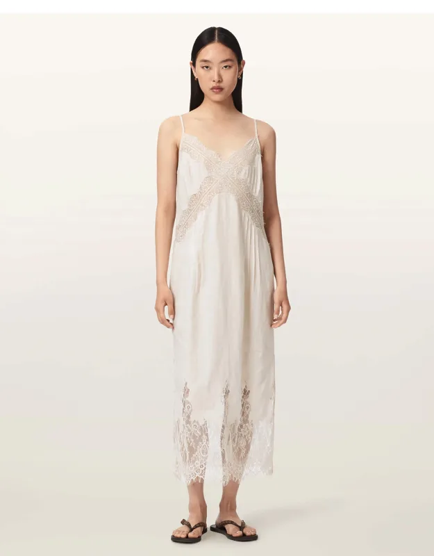 Linen Lace Midi Dress