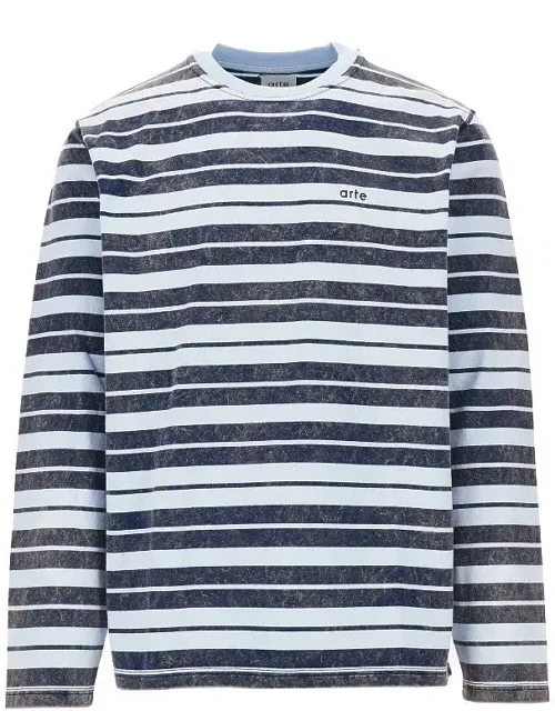 Cotton T-shirt With Striped Motif