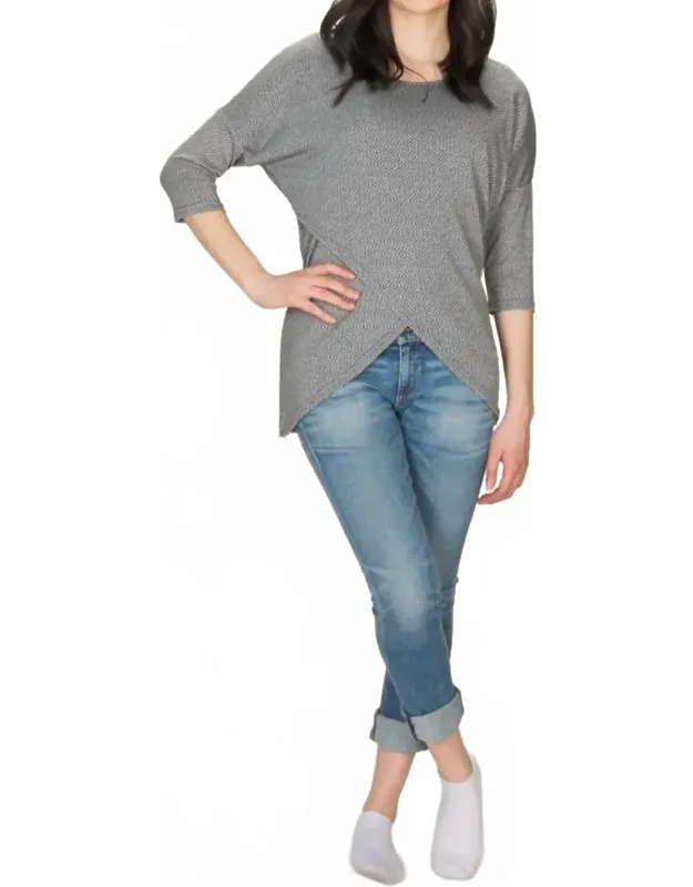Textured Layered Sweater With Zip Details