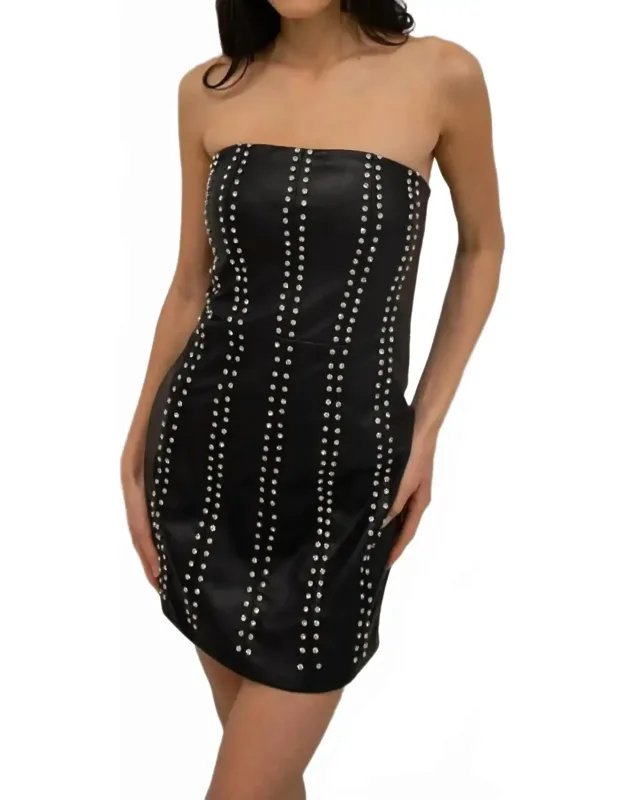 Leather Studded Mini Dress