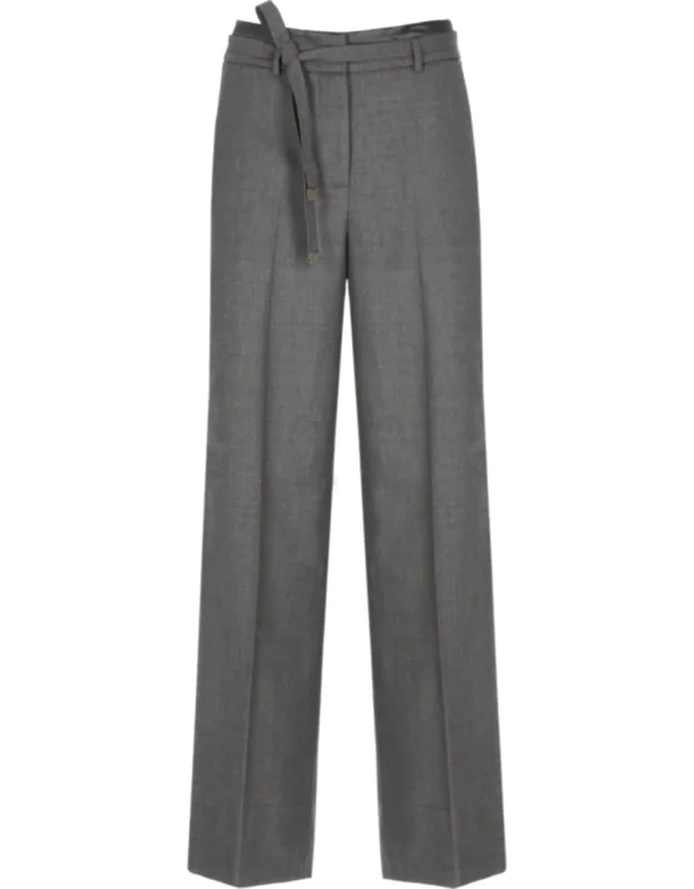 Satin-trim Tailored Pants