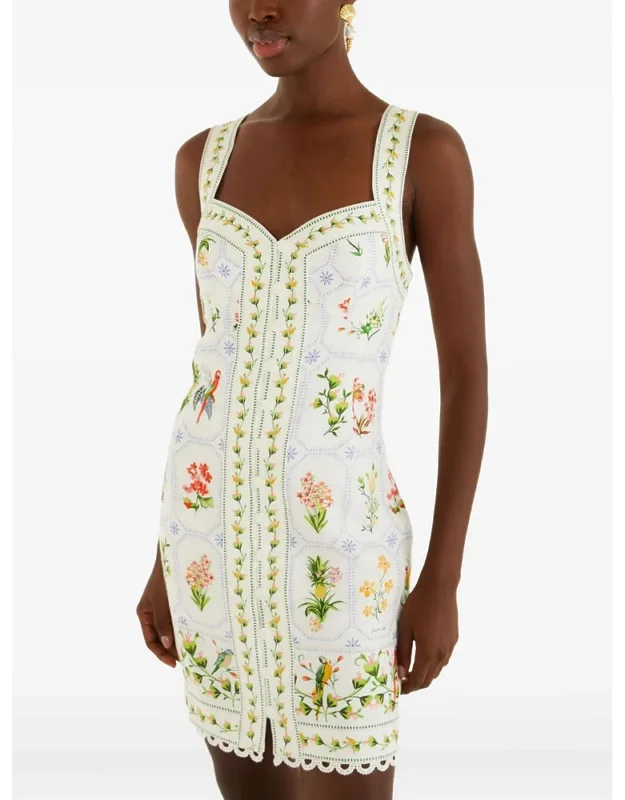 Floral-print Scallop-trim Dress