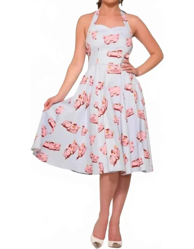 Car Hop Halter Swing Dress
