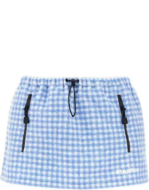 Check Fleece Mini Skirt