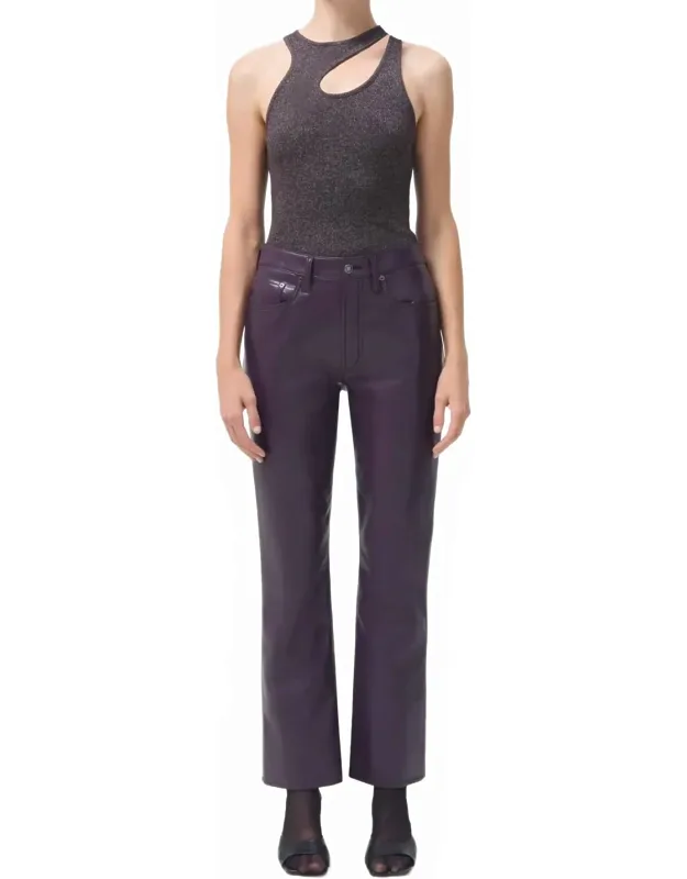 Recycled Leather Relaxed Bootcut Leg Pants