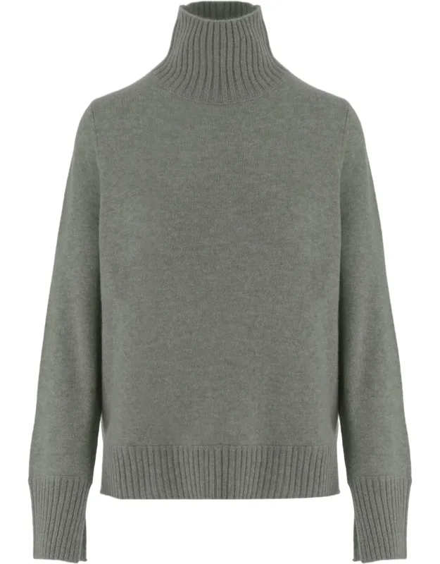 Ribbed Turtleneck Cashmere Sweater