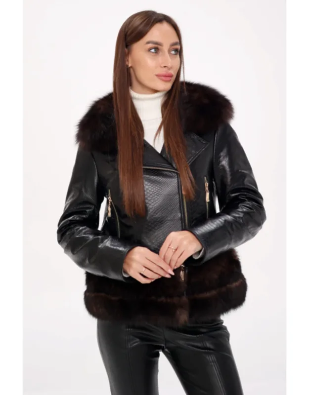 Genuine Polar Fox Real Leather Transformer Jacket
