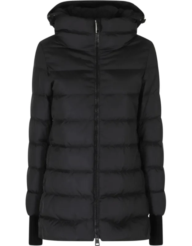 Hooded Double-slider Zip Down Jacket